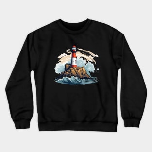 Lighthouse Seacoast Beauty Nature Ocean Discovery Crewneck Sweatshirt